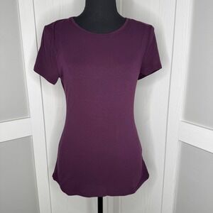 Cielo Plum  Heather Short Sleeve Stretch Tee | Size S Cotton Blend T-Shirt NWT‎